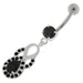 Tear Drop CZ with Fusion Infinity Dangling Navel Belly Button Ring - Monster Piercing