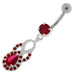 Tear Drop CZ with Fusion Infinity Dangling Navel Belly Button Ring - Monster Piercing