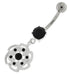 Swirl Flower Dangling Navel Belly Button Ring - Monster Piercing