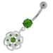 Swirl Flower Dangling Navel Belly Button Ring - Monster Piercing