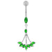 Jeweled Dangling Floral Chandelier Belly Button Ring - Monster Piercing