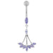 Jeweled Dangling Floral Chandelier Belly Button Ring - Monster Piercing