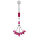 Jeweled Dangling Floral Chandelier Belly Button Ring - Monster Piercing