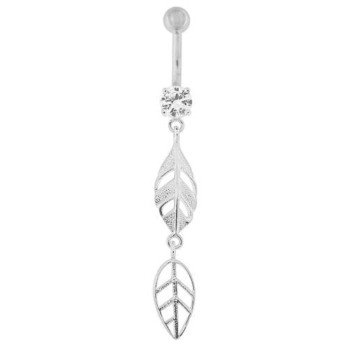 Fancy Dangling Leaf's Navel Belly Button Ring - Monster Piercing