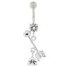 Arrow with Heart Dangling Belly Button Ring - Monster Piercing