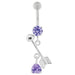 Arrow with Heart Dangling Belly Button Ring - Monster Piercing