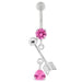 Arrow with Heart Dangling Belly Button Ring - Monster Piercing