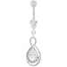 Tear Drop CZ with Fusion Infinity Dangling Belly Button Ring - Monster Piercing