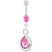 Tear Drop CZ with Fusion Infinity Dangling Belly Button Ring - Monster Piercing