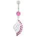 Multi Jeweled Net Dangling Belly Button Ring - Monster Piercing