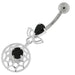 Jeweled Spider Web Dangling Navel Belly Ring - Monster Piercing