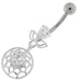 Jeweled Spider Web Dangling Navel Belly Ring - Monster Piercing