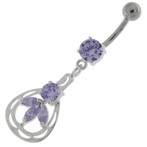 Jeweled Dangling Fashion Navel Belly button Ring - Monster Piercing