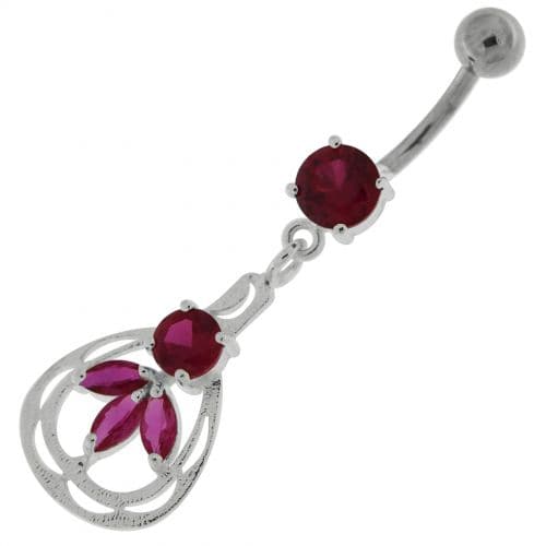 Jeweled Dangling Fashion Navel Belly button Ring - Monster Piercing