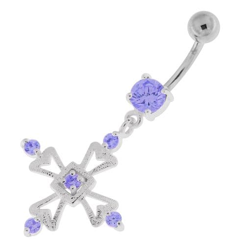 Jeweled Irish Cross Navel Belly Button Ring - Monster Piercing