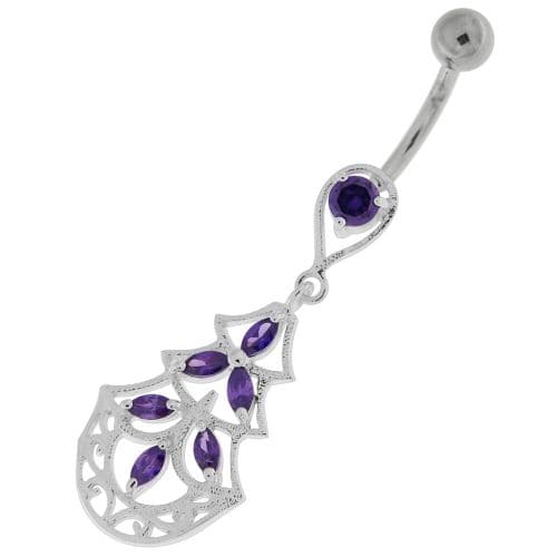 Three Steps Jeweled Chandelier Navel Belly Button Ring - Monster Piercing