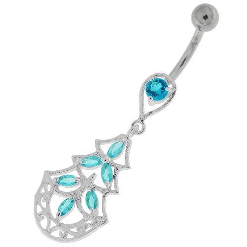 Three Steps Jeweled Chandelier Navel Belly Button Ring - Monster Piercing