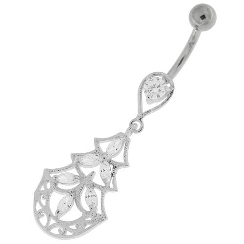 Three Steps Jeweled Chandelier Navel Belly Button Ring - Monster Piercing