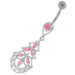 Three Steps Jeweled Chandelier Navel Belly Button Ring - Monster Piercing