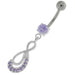 Crescent Nine Stones Jeweled Infinity Navel Belly Button Ring - Monster Piercing