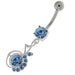 Half Jeweled Half Plain Navel Belly Button Ring - Monster Piercing