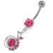 Half Jeweled Half Plain Navel Belly Button Ring - Monster Piercing