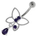 Jeweled Butterfly Cut out Navel Belly Button Ring - Monster Piercing