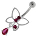 Jeweled Butterfly Cut out Navel Belly Button Ring - Monster Piercing