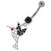 Flying Jeweled Sparrow Cut out Navel Belly Button Ring - Monster Piercing