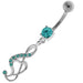 Jeweled Music Note Navel Belly Button Ring - Monster Piercing