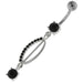 Dangling Jeweled safety Pin Belly Button Bar - Monster Piercing