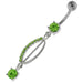 Dangling Jeweled safety Pin Belly Button Bar - Monster Piercing