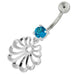 Fancy Jeweled Dangling Single Stone Belly Ring - Monster Piercing