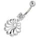 Fancy Jeweled Dangling Single Stone Belly Ring - Monster Piercing