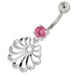 Fancy Jeweled Dangling Single Stone Belly Ring - Monster Piercing