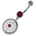 Center Jeweled Flower Sterling Silver Navel Belly Button Ring - Monster Piercing