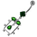 Fancy Jeweled Dangling Sterling Silver Belly Button Ring - Monster Piercing