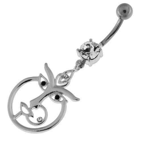 Nose and Lip Pierced women Silver Belly Button Ring - Monster Piercing