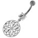 Flower Of Life Dangling Navel Belly Button Ring - Monster Piercing