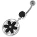 Sterling Silver Dazzling Flower Filigree Navel Bar - Monster Piercing