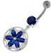 Sterling Silver Dazzling Flower Filigree Navel Bar - Monster Piercing