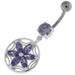 Sterling Silver Dazzling Flower Filigree Navel Bar - Monster Piercing