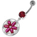 Sterling Silver Dazzling Flower Filigree Navel Bar - Monster Piercing