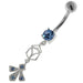 Fleur de lis fusion 925 Sterling Silver Belly Button Ring - Monster Piercing