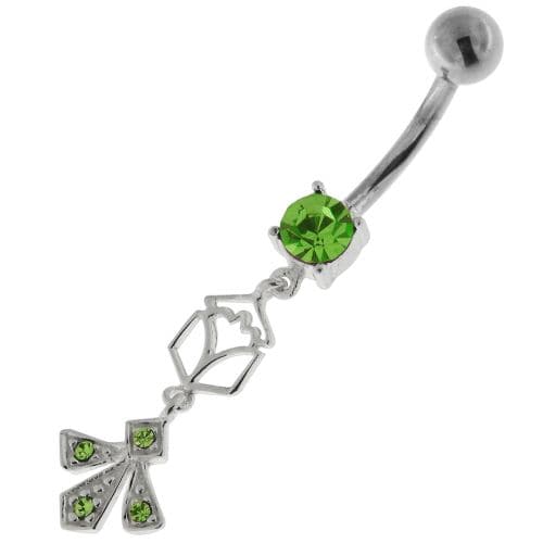 Fleur de lis fusion 925 Sterling Silver Belly Button Ring - Monster Piercing