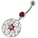 Center Flower with Floral 925 Sterling Silver Belly Button Ring - Monster Piercing