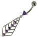 925 Sterling Silver Jeweled Arrow cut out Belly Button Ring - Monster Piercing