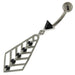 925 Sterling Silver Jeweled Arrow cut out Belly Button Ring - Monster Piercing