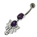 925 Sterling Silver Twin Jeweled chandelier Belly Button Ring - Monster Piercing