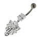 925 Sterling Silver Twin Jeweled chandelier Belly Button Ring - Monster Piercing